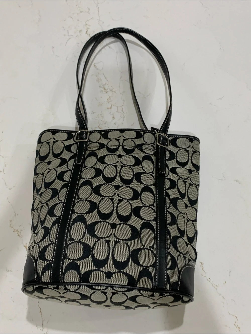 Coach Canvas Tote in Black Hampton Bag